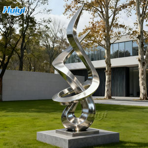 Escultura Moderna de Cinta Espiral Pulida de Acero Inoxidable para Decoración de Jardín Exterior de Gran Tamaño - Product Image 2
