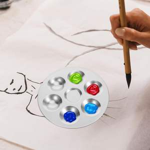 <span class=keywords><strong>Palette</strong></span> de peinture <span class=keywords><strong>Palette</strong></span> de mélange de peinture <span class=keywords><strong>ronde</strong></span> en aluminium 7 puits pour huile acrylique <span class=keywords><strong>aquarelle</strong></span> artiste peinture à la main <span class=keywords><strong>Palette</strong></span> personnalisée - Product Image 3