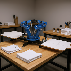 Máquina de serigrafía de 4 colores y 2 estaciones, 21.2 x 17.7 pulgadas, rotación de 360 grados, pantalla de doble capa, impresión de camisetas, bricolaje - Product Image 2