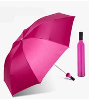 Parapluie manuel moderne promotionnel avec logo, coffret cadeau bouteille de vin pour la pluie