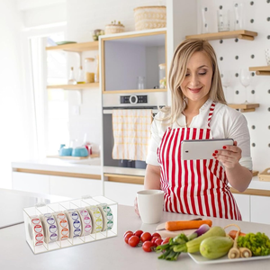 Dispenser di Etichette a Parete Personalizzato con 7 Scomparti, Copertura in Acrilico, Organizzatore per Rotoli di Adesivi per Ristoranti, Cucine, Scuole e Uffici - Product Image 5