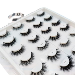 Vente en gros de faux cils en vison à bande complète et à fond 3D, vendeurs de cils naturels spectaculaires de 20mm, boîte à cils 3D avec faux cils en vison 3D de 20mm - Product Image 3