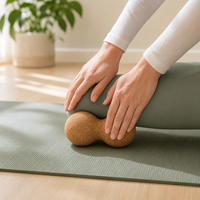 Boules de massage en liège massif Corlo HZMB30, diamètre 5-9,9 pouces, ensemble pour la thérapie par points de pression, écologiques, légères, yoga/pilates