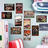 Carteles de chapa de coche Vintage impresos de 20x30cm personalizados, artesanías, placas de Metal de aceite para garaje de motocicletas para decoración de paredes