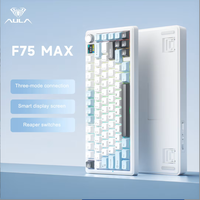 Teclado Mecánico Inalámbrico AULA F75 Max con GIF Personalizable, Teclado Tri-Modo TFT 75% con Perilla para PC y Tablet