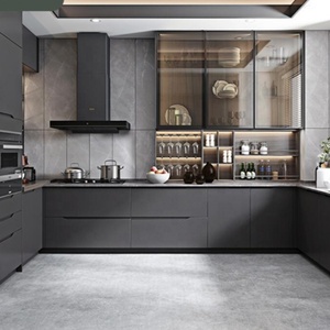 Vermonhouzz Manufacturer Custom Complete <strong>Accessories</strong> High Gloss <strong>Grey</strong> Pantry Furniture <strong>Kitchen</strong> Cabinets Luxury <strong>Kitchen</strong> Cabinets - Product Image 1