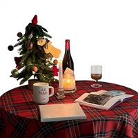 Nouveau chemin de table en velours imprimé flocons de neige et carreaux pour Noël, nappe de table à manger, couverture de meuble TV et de table basse pour la maison