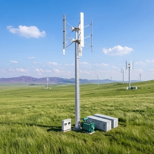 Éolienne à faible vitesse de vent, 5 pales en aluminium, hauteur 11,5 m, diamètre du rotor 10,5 m, grand générateur 400 V 200 kW, modèle H-200 kW vertical H-200 kW 200 - Product Image 2