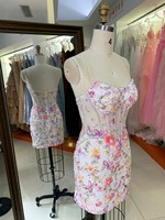Robe de Soirée de Luxe Blanche avec Papillons 3D et Fleurs, Courte, Ornée de Perles, Corset, Robe de Bal de Promo ou de Remise de Diplôme, Motif à Carreaux