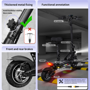 Trottinette Électrique Adulte avec Siège, Moteurs Simples/Doubles, Accélérateur à Empreinte Digitale NFC, Affichage LED Coloré, pour Tout-Terrain et Déplacements Urbains, En Stock aux États-Unis - Product Image 3