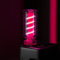 Lampe de chevet USB à intensité variable avec commande tactile, motif spirale transparent, lumière d'ambiance pour voiture, veilleuse LED en bouteille de verre