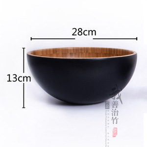 Natural Bamboo Bowls Set Solid Color JZW 09 For Salad Fruit Storage Japanese Style - Product Image 4