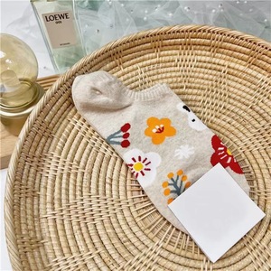Chaussettes à imprimé floral rétro pour femmes, invisible, fille bon marché, haute qualité, fleur vintage, chaussettes courtes à la cheville, vente en gros, 2024, vente en gros - Product Image 5