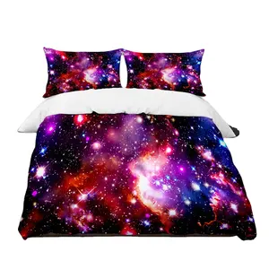 Best-selling polyester fabric 3D starry sky pattern Sheet Galaxy Shining Star Sky Polyester comforter sets bedding Duvet Cover