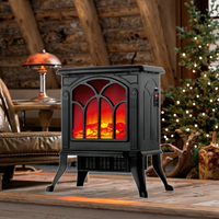 Chauffage de cheminée électrique PTC autoportant 1500W avec flamme LED et télécommande pour usage domestique et hôtelier-anglais et français