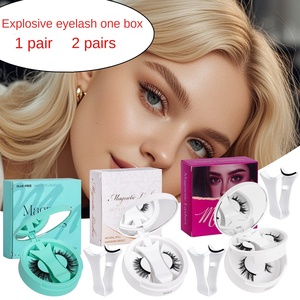 <span class=keywords><strong>Faux</strong></span> <span class=keywords><strong>cils</strong></span> magnétiques en fibre synthétique faits à la main, effet explosion, boîte monobloc, <span class=keywords><strong>cils</strong></span> 3D européens et américains - Product Image 2