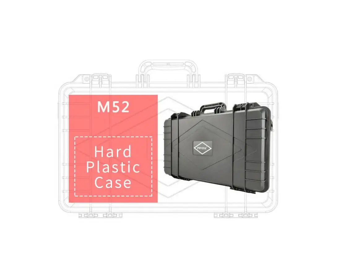 Mallette de rangement pour outils en plastique noir M52 Boîte à outils rigide portable et étanche OEM empilable à usage intensif fabriquée en Chine