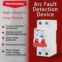 Dispositif de détection de court-circuit Westhomes WAFDD-63 1P+N AC240V 6-63A 30mA, disjoncteur miniature pour la protection des circuits électriques