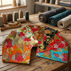 Venta al por mayor Lote Hecho a mano Vintage Sari Topical Kantha Indian Edredón - Product Image 4