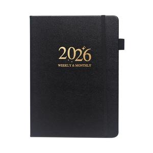 Cross-border 2026 A5 Leather Weekly Planner Thread Sewing Bound 72 Sheets Strap Design Notebook & <b>Calendar</b> - Product Image 1