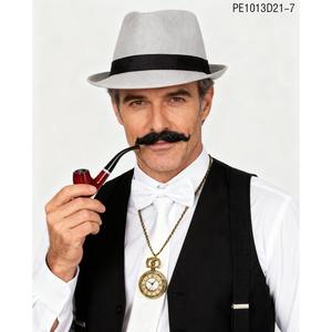 Conjunto de Disfraz Vintage para <span class=keywords><strong>Hombre</strong></span> PESENAR, Sombrero de Copa <span class=keywords><strong>Blanco</strong></span>, <span class=keywords><strong>Chaleco</strong></span>, Corbata de Moño, Reloj de Bolsillo, Disfraz de Fiesta Temática de Caballero - Product Image 1