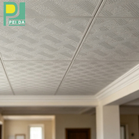 Plafond en plâtre stratifié PVC résistant à l'humidité 60x60 pour pièce, Guangzhou Chine