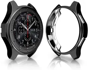 Custodia per orologio con placcatura a copertura totale in TPU per Samsung Gear S3 Frontier 46mm custodia protettiva per paraurti cornice protettiva