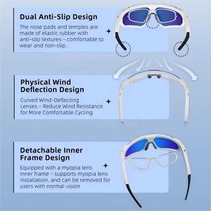 Lunettes Intelligentes V06 AI pour Cyclisme et Vol, Caméra HD 8MP, Photo et Vidéo, Traduction IA, Mémoire 32G, Étanche IP67, Anti-tremblement 6 Axes, Sport - Product Image 6
