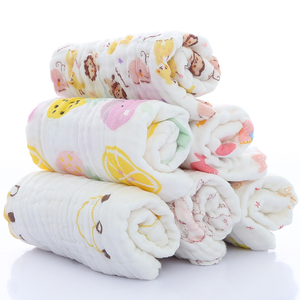 Toalla de algodón de 6 capas para <span class=keywords><strong>bebé</strong></span> <span class=keywords><strong>recién</strong></span> <span class=keywords><strong>nacido</strong></span>, toalla de cara para niño pequeño, Baberos de baño de mano, pañuelo, toalla suave de 25x50cm - Product Image 1