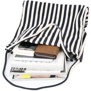 Women's <b>Canvas</b> Tote Bag Large Capacity Shoulder Bag Striped Hobo Bag with Zipper <b>Beach</b> Work Tote - Product Image 3