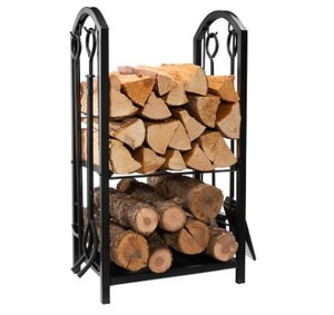 Support de bois de chauffage intérieur/extérieur robuste support de stockage de bûches en métal moderne <span class=keywords><strong>panier</strong></span> hiver <span class=keywords><strong>acier</strong></span> corten pour bûches robuste pour - Product Image 2