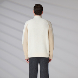 <b>Men's</b> Pure Wool Sweater Custom Logo OCS Long Sleeve Knitted Top Winter Wear Anti-Pilling Quarter Zip <b>Pullover</b> - Product Image 6