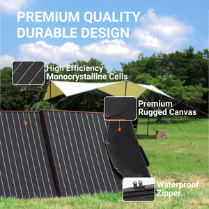 Generador de Energía para Acampar al Aire Libre, Estación de Energía Portátil, Paneles Solares Monocristalinos de 220w, Flexibles y Plegables, Celdas de 24v - Product Image 2