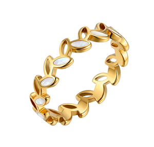 Anillo Minimalista Inspirado en el Bosque, con Carcasa de Acero Inoxidable 304, Bañado en Rodio Vintage, Oro de 18K Resistente a la Decoloración, con Zirconia Creada en Laboratorio - Product Image 1