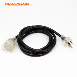 Cable de alimentación estándar australiano de 3 pines con luz incorporada 10A Macho AC End y hembra IEC End Cable de extensión de 50 pies