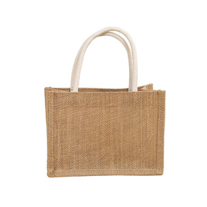 Bolsa de Yute al por Mayor Estilo <span class=keywords><strong>Muji</strong></span> con Asas, Logotipo Impreso, Roja, Personalizable, DIY - Product Image 5