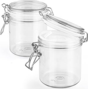 Wholesale Empty Round 50g 100g 150g 200g 250g 500g 1000g clear PET Plastic Bail <b>Jar</b> Mason <b>Jars</b> for Food Storage - Product Image 1