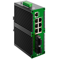 Switch PoE Industrial de 6 Puertos 100/1000 con 2 Puertos de Fibra 802.3af/at 3W por Puerto para Cámaras IP y Puntos de Acceso Inalámbricos