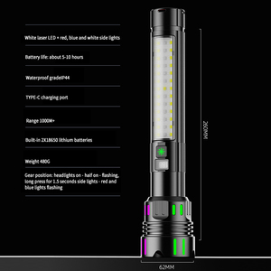 <span class=keywords><strong>30</strong></span> Wát công suất cao đèn pin 3000 lumen LED zoom focus hiển thị điện cầm tay loại ngọn đuốc C có thể sạc lại ánh sáng đèn flash cho cắm trại - Product Image 6