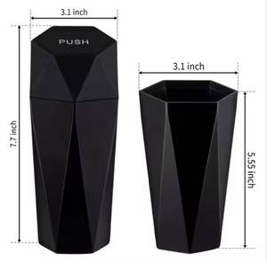 Poubelle de voiture avec couvercle, design diamant, petite poubelle automatique portable, facile à nettoyer, utilisable en voiture, à la maison, au bureau - Product Image 2