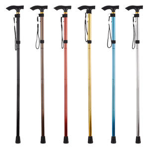 Bastón plegable de aleación de aluminio de 84-93 cm, ajustable y plegable, para personas mayores, con punta de goma. - Product Image 3