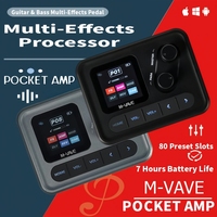 Pédale d'effets de guitare M-VAVE POCKET AMP, ultra-légère, 120g, autonomie de la batterie de 7 heures, lecture de musique Bluetooth, surveillance des écouteurs