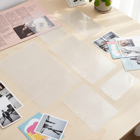 Pochettes à budget A5 A6 A7 B5 en PP dépoli, à 6 trous, à chargement latéral, sans fermeture éclair, pour feuilles mobiles, organisateur/agenda
