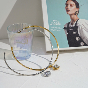 Collar de Moda Simple con Baño de Oro de 18K, Collar de Acero Inoxidable Resistente al Agua con Colgante Ovalado de Circonita, Venta al Por Mayor, P253622 - Product Image 6