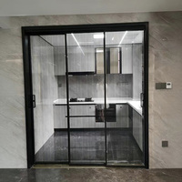 QGUANG NFRC Heavy Duty Grand Double Verre Trempé Porte Coulissante Silencieuse et Fenêtres Balcon Extérieur Patio Verre Aluminium Porte