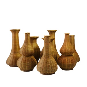 Handmade Bamboo Woven Vase Round Rustic Design For Home Decor Chongqing Origin ZHQ 001 - Product Image 5