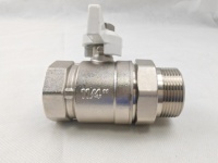 Válvula de Mariposa de Latón de Alta Presión con Filtro Integrado y Manija Blanca, Tamaños Grandes 1/2" 3/4" 1" NPT/BSP