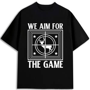 Camiseta para Hombre We Aim For The Game, 180 g/m², 100% Algodón, Manga Corta, Impresión Serigrafiada, Hecho en EE. UU., Ecológica, Cuello Redondo, Corte Regular - Product Image 1