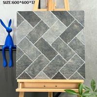 Carreaux de sol extérieurs en céramique vitrifiée, aspect pierre rustique mate, haute qualité, 600x600mm, épaisseur 12mm, antidérapants, antibactériens