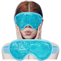 Masque oculaire rafraîchissant en gel réutilisable avec support en coton peluche et élastique pour soulager les maux de tête, les gonflements, les migraines, les yeux secs et le stress (vente en gros)